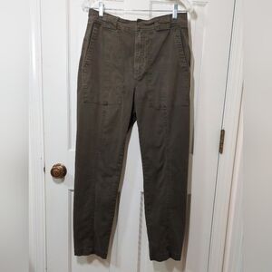 LA VIE Rebecca Taylor Olive Green Baggy High-rise Cargo Pants, Size 27